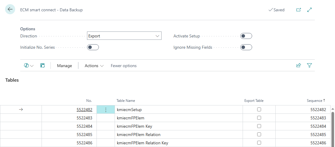 Screenshot: Accessing the Ex/Import Tool