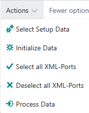 Screenshot: Subpage Actions